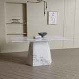 Capri 160cm White Marble Effect Dining Table - Belmont Interiors