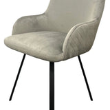 Rose 180º Swivel Dining Chair in Dark Grey with Black Legs