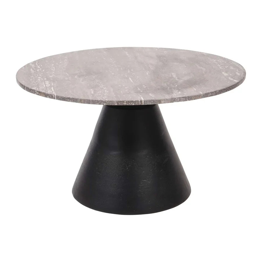 Libra Interiors Clifton II Coffee Table in Charcoal Black and Travertine – Large - Belmont Interiors