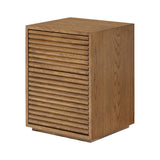 Charlton Ribbed Walnut 2 Drawer Bedside - Walnut by D.I. Designs