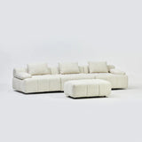 The Bromley Bubble Vanilla Ivory Corner Premium Sofa Boucle Fabric