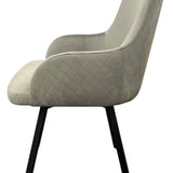 Rose 180º Swivel Dining Chair in Dark Grey with Black Legs