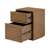 Charlton Ribbed Walnut 2 Drawer Bedside - Walnut by D.I. Designs