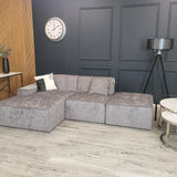 The Atlanta Premium Grey Chenille Corner Modula Sofa Fabric Left Or Right Hand