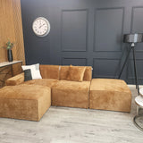 The Atlanta Premium Rust Orange Textured Chenille Corner Modula Sofa Fabric Left Or Right Hand