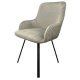 Rose 180º Swivel Dining Chair in Dark Grey with Black Legs