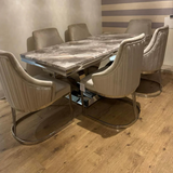 Arial 150cm Marble & Chrome  Dining Table