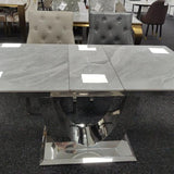 Arial 1.2-1.5m Extending Grey Ceramic Marble Dining Table - Belmont Interiors