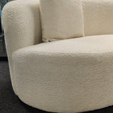 The Wave Boucle Premium Sofa Ivory Boucle Fabric