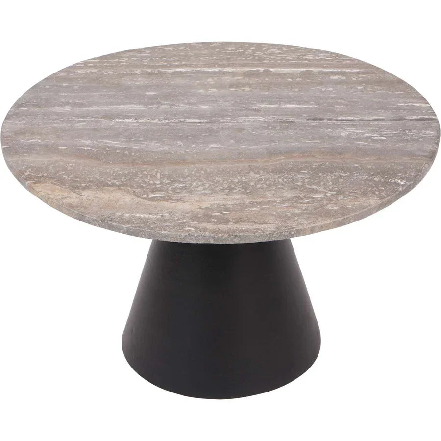 Libra Interiors Clifton II Coffee Table in Charcoal Black and Travertine – Small - Belmont Interiors