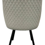 Rose 180º Swivel PU Leather Dining Chair in Light Grey with Black Legs