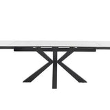 Phoenix 120-180cm White Ceramic Marble Extending Table - Belmont Interiors