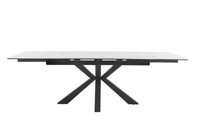 Phoenix 120-180cm White Ceramic Marble Extending Table - Belmont Interiors