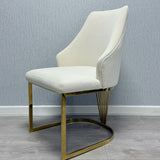 Ravello 180cm Gold Dining Table With Cannes Gold Chairs In 2 Colours