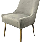 Milan Dark Grey Velvet Dining Chair with Gold Legs an Knocker