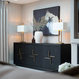 Bristol Dark Oak Sideboard with Gold Handles