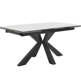 Phoenix 120-180cm White Ceramic Marble Extending Table - Belmont Interiors