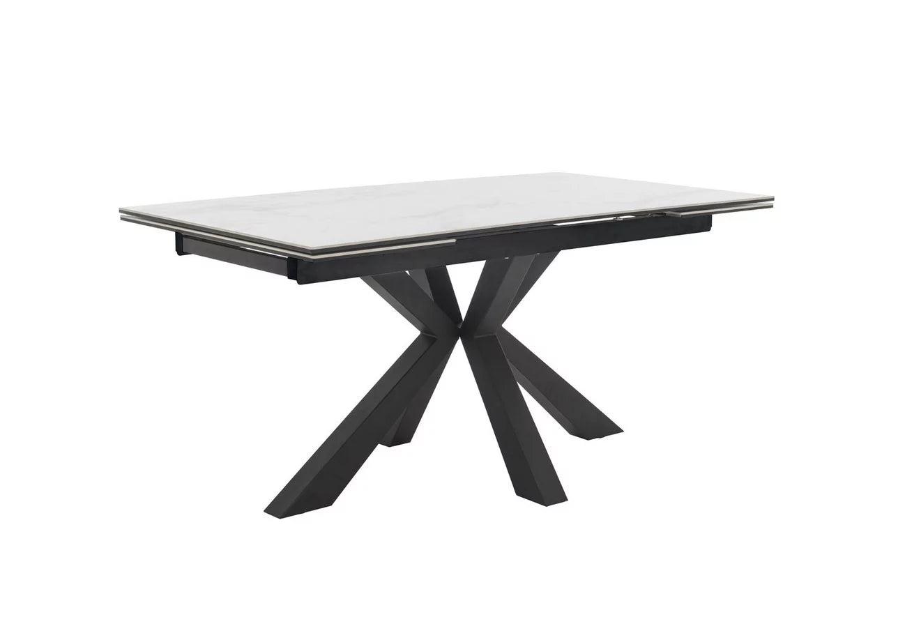 Phoenix 120-180cm White Ceramic Marble Extending Table - Belmont Interiors