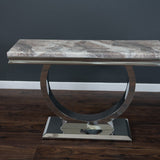 Arianna 120cm Beige Sand Marble Console Table - Belmont Interiors