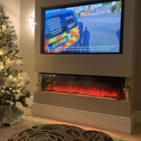 60 Inch HD 2024 Panoramic 3 Sided Glass WiFi Electric Fire HD+ 3D Effect