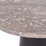 Libra Interiors Clifton II Side Table in Charcoal Black and Travertine - Belmont Interiors