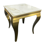 Louis Gold Ceramic Marble Lamp Side Table