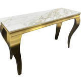 Louis Gold Ceramic Marble 120cm Console Table