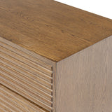 Charlton Ribbed Walnut 6 Drawer Chest of Drawers - Walnut by D.I. Designs