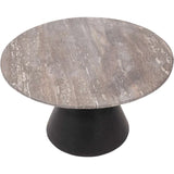 Libra Interiors Clifton II Coffee Table in Charcoal Black and Travertine – Large - Belmont Interiors