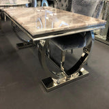 Arianna 150CM Marble & Chrome Dining Table - 4 Colours-Esme Furnishings