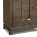 Lucca Walnut Tall 5 Drawer Chest