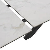 Phoenix 120-180cm White Ceramic Marble Extending Table - Belmont Interiors