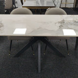 Phoenix 180cm White Ceramic Marble Fixed Dining Table