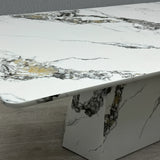 Capri 160cm White Marble Effect Dining Table - Belmont Interiors