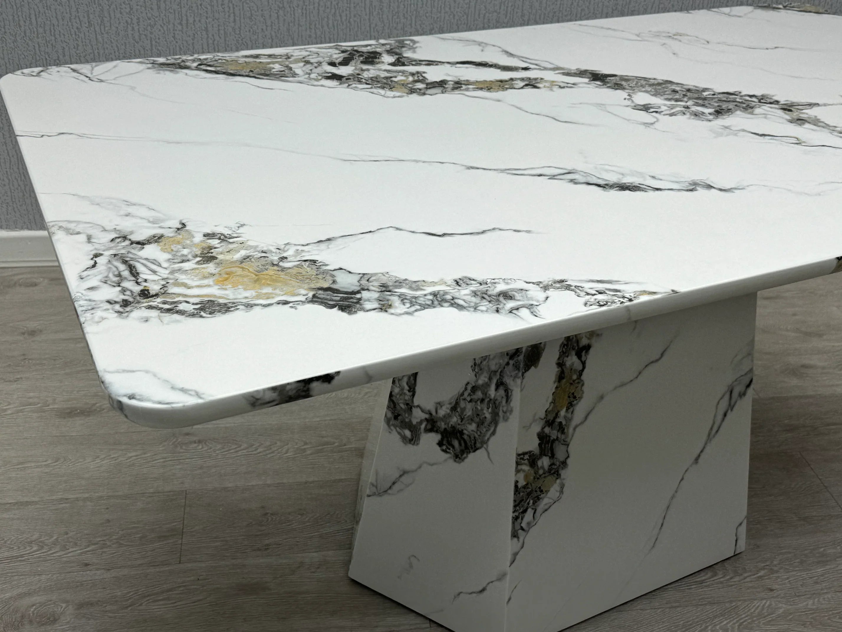 Capri 160cm White Marble Effect Dining Table - Belmont Interiors