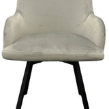 Rose 180º Swivel Dining Chair in Dark Grey with Black Legs