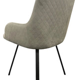 Rose 180º Swivel Dining Chair in Dark Grey with Black Legs