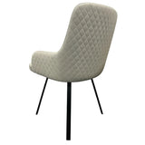 Rose 180º Swivel PU Leather Dining Chair in Light Grey with Black Legs