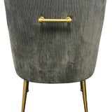 Milan Dark Grey Velvet Dining Chair with Gold Legs an Knocker