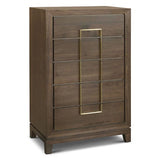 Lucca Walnut Tall 5 Drawer Chest