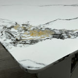 Capri 160cm White Marble Effect Dining Table - Belmont Interiors