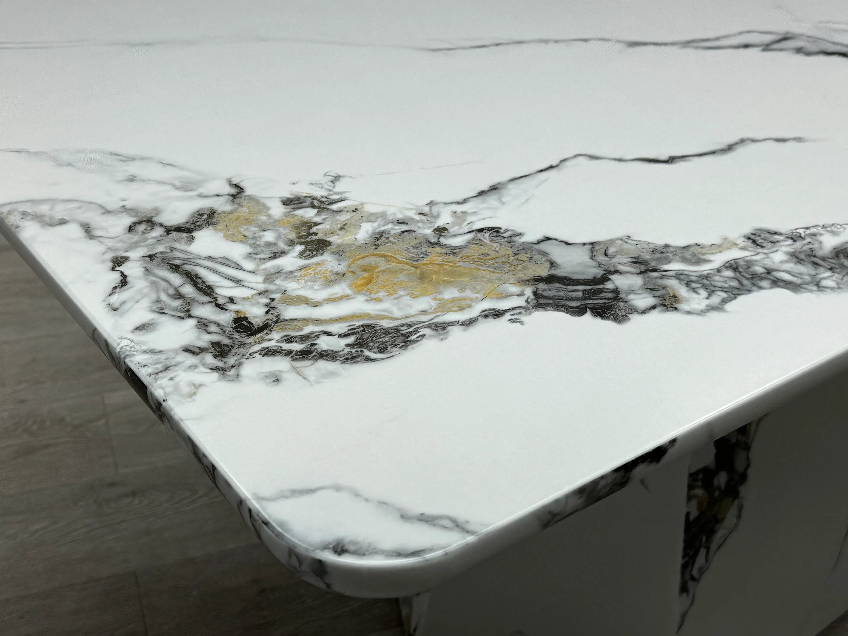 Capri 160cm White Marble Effect Dining Table - Belmont Interiors