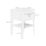 Abberley 1 Drawer Bedside - White by D.I. Designs