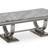 Arianna 130cm White Marble Coffee Table - Belmont Interiors