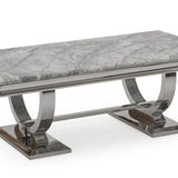 Arianna Chrome 130cm Marble Coffee Table - 4 Colors