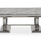 Arianna 130cm White Marble Coffee Table - Belmont Interiors