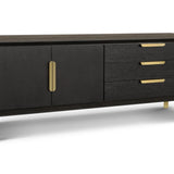 Aspen Textured Coffee Oak Veneer Sideboard 2-doors and 3-drawers-Esme Furnishings