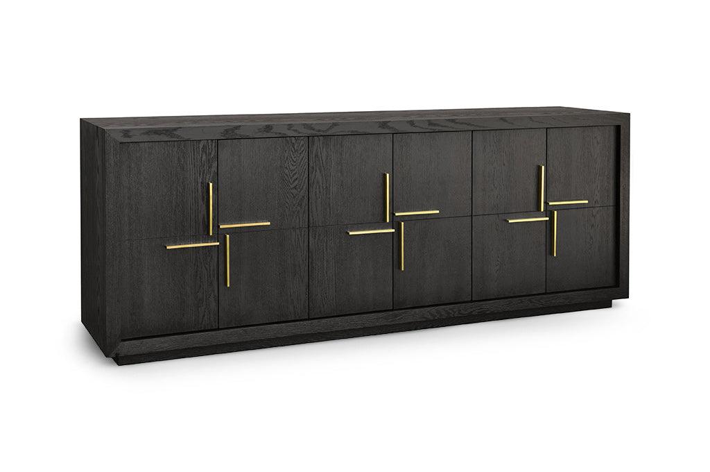 Bristol Dark Oak Sideboard with Gold Handles-Esme Furnishings