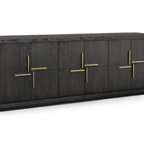 Bristol Dark Oak Sideboard with Gold Handles-Esme Furnishings