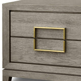 Lucca 2-Drawer Bedside Cabinet Grey Oak Veneer with Gold Handles-Esme Furnishings